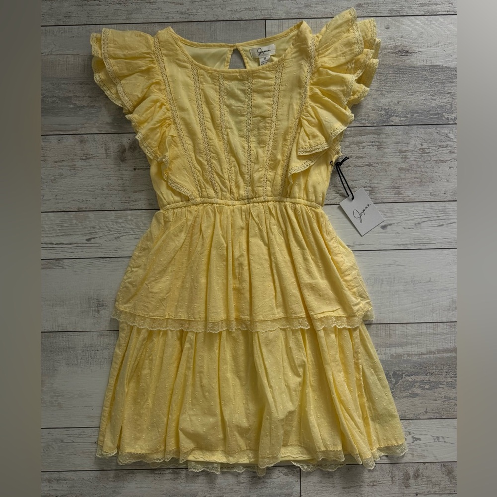 Japna Yellow Ruffle Mini Dress